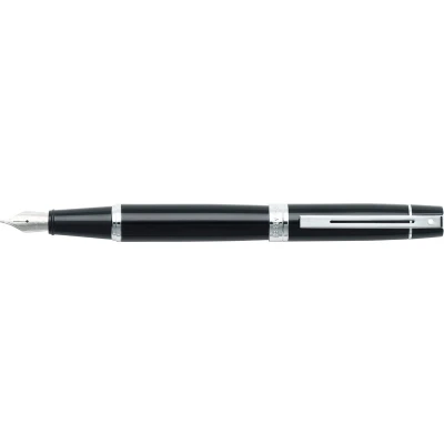 Afbeelding van Sheaffer vulpen 300 E9312 F Glossy black chrome plated SF E0931243