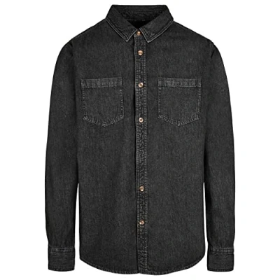 Afbeelding van Build Your Brand heren overhemd, Black Washed., S