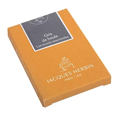 Afbeelding van Jacques Herbin 11008JT Een box met 7 grote patronen, internationale maten, voor vulpennen en rollerbalpen, grijs