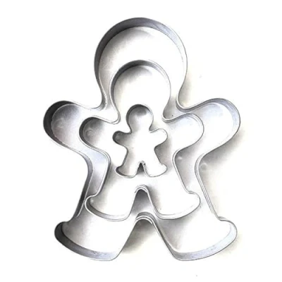 Afbeelding van Markenlos Gingerman Peperkoekmannetje, 3 delige set, 3/6,5/10 cm, uitsteekvorm van roestvrij staal,