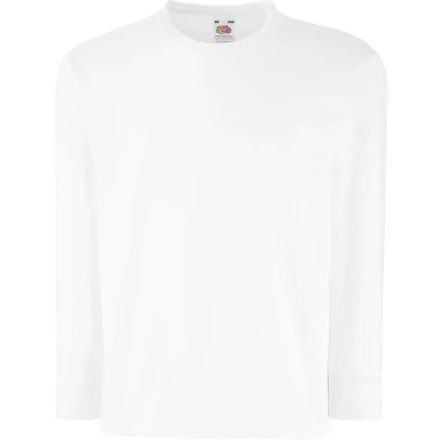 Afbeelding van Fruit of the Loom Kids Value Weight Longsleeve 5 stuks T shirt Wit (Maat 140)