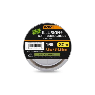 Afbeelding van Fox Edges Illusion Soft Fluorocarbon Hooklink Naturals Green 0.35mm (7.3kg) 30m Karper onderlijn materiaal