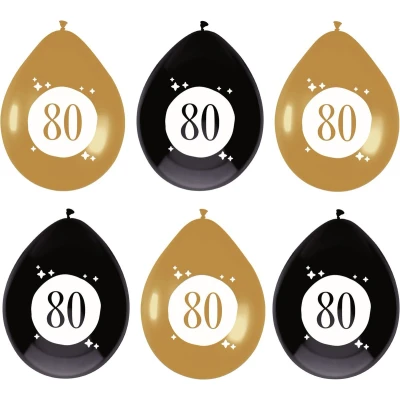 Afbeelding van Ballonnen 80 jaar Festive Goud 30cm 6 stuks