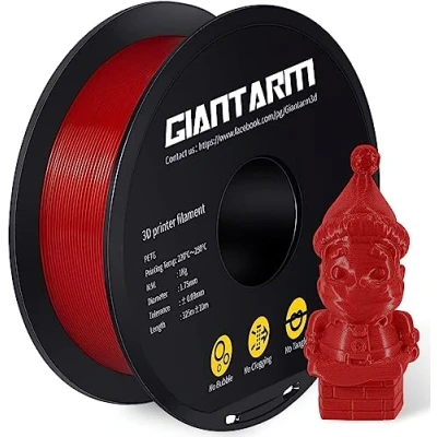 Afbeelding van GIANTARM PETG filament voor 3D printer, 1,75 mm, Dimensionale nauwkeurigheid +/ 0,02 1 kg, Rood
