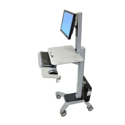 Afbeelding van Ergotron WorkFit C TV wagen 1 voudig 25,4 cm (10) 55,9 (22) Grijs In hoogte verstelbaar, Toetsenbordhouder, Kantelbaar, Roteerbaar