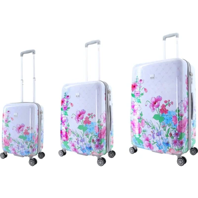 Afbeelding van ELLE Kofferset 3 Delig Reiskoffer Set Harde Trolleyset Bouquet Wit