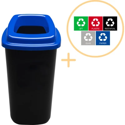 Afbeelding van Plafor Prullenbak 45L blauw, gemakkelijk afval recyclen