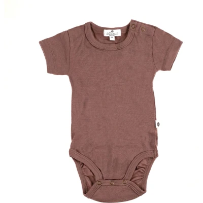 Afbeelding van Wollen Romper korte mouw Merinowol Twilight Mauve 86 18 tot 24 maanden