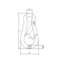 Afbeelding van Karabijnhaak gegalvaniseerd met knik 50mm (prijs per 25 st.)