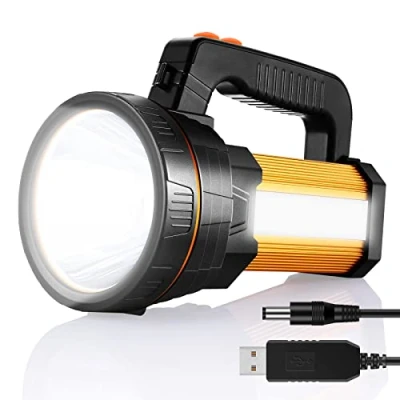 Afbeelding van AF WAN led handlamp, 7000 lumen, zaklamp, oplaadbare CREE superhelder, ustellaire spot, campinglantaarn, waterdicht, zoeklicht (goud)