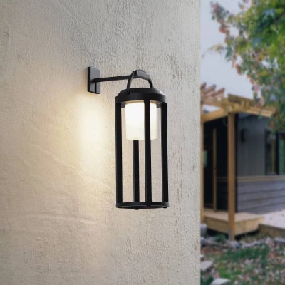 Afbeelding van Lucande 2 in 1 LED lamp op zonne energie Tilena, zwart, rond, aluminium