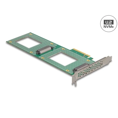 Afbeelding van Delock PCI Express 4.0 x8 kaart naar 2 x interne U.2 NVMe SFF 8639 Bifurcatie (LxB: 236 87 mm), Storage controller