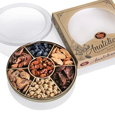 Afbeelding van Palanci Gezonde snacks, gedroogde vruchtenmix, abrikozen, pruimen, appelringen, physalis gedroogd, moerbeien, perzik, rozijnen, veganistische 275 g.