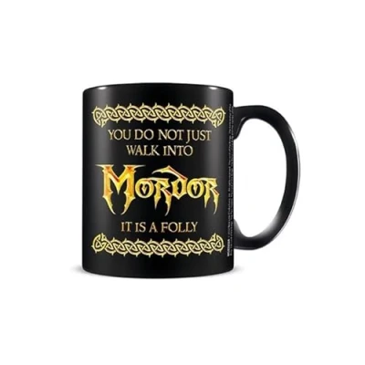 Afbeelding van The Lord of Rings Walk Into Mordor mok (één maat) (zwart/geel)