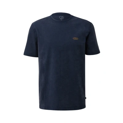 Afbeelding van QS Rundhals Tshirt print, Heren, Maat: XL, Tiefblau