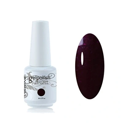Afbeelding van Vishine Nagellak 8ml, semi permanent, gel, UV, LED, soak off, manicure, aubergine #1339