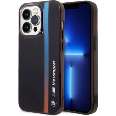 Afbeelding van BMW M Tricolor Stripe Back Case Geschikt voor Apple iPhone 14 Pro (6.1&quot;) Zwart
