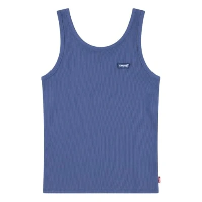 Afbeelding van Levi&#039;s Meisjes Ribgebreide tanktop met logoborduring in de kleur Donkerblauw, maat: 140 = 10 label