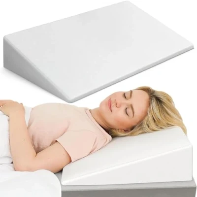 Afbeelding van wigkussen Bed voor Comfortabel Slapen, 90cm Premium kwaliteit, OEKO TEX, Modern ontwerp Stevig matras met zachte hoes Chique leeskussen en reflux kussen van DYNMC YOU
