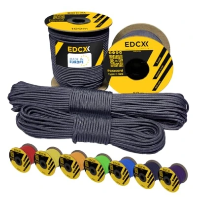 Afbeelding van EdcX 3 mm nylon paracord 425 (15, 30, 50 en 100 m) type II, 100% touw, touw in vele kleuren (marineblauw, 15