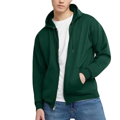 Afbeelding van Hanes Sweatshirt met capuchon voor heren, ondoorzichtig, Diep Woud, S