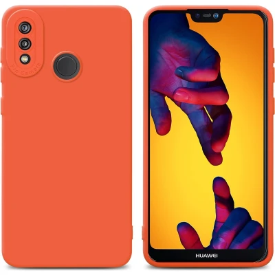 Afbeelding van Cadorabo Hoesje geschikt voor Huawei P20 LITE 2018 / NOVA 3E in FLUID ORANJE Beschermhoes TPU silicone Cover Case