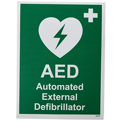 Afbeelding van Seco AED Automated Extern Defibrillatorteken, 150mm x 200mm Zelfklevend Vinyl