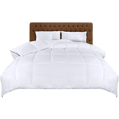 Afbeelding van Utopia Bedding Lichtgewicht dekbed 220x240 cm, Gewatteerd met Polyester vulling, Zacht zomerdekbed hoeklabels, Doos Gestikt Alternatief (Wit)
