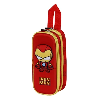 Afbeelding van Iron Man bobblehead 3d dubbele etui, rood, pennenetui