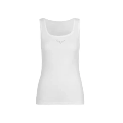 Afbeelding van Trigema T shirt met bandjes voor dames Swarovski kristallen, wit (wit 001), L