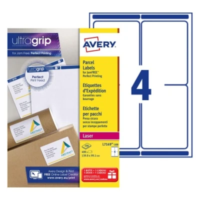 Afbeelding van Etiket Avery L7169 100 99.1x139mm 400stuks wit