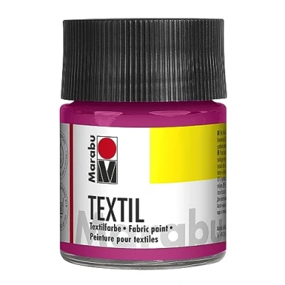 Afbeelding van Marabu 17160005014 Textielverf voor lichte stoffen, magenta 50 ml, inkt op waterbasis, wasbaar tot 60C, fixatie door strijken of bakken in de oven
