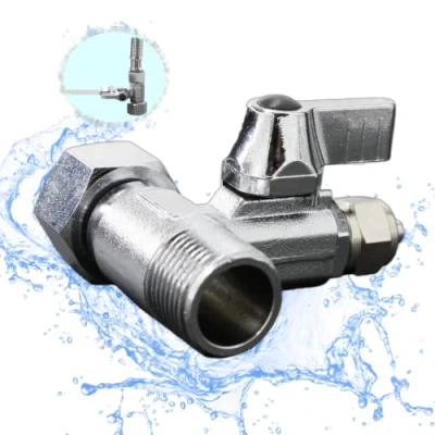 Afbeelding van AIFIZO wateraansluiting adapter T stuk, osmose installatie 3/8 x 1/4 stuk slang afsluitventiel voor het aansluiten van 2 apparaten