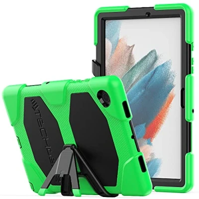 Afbeelding van TECHGEAR G Shock beschermhoes voor Samsung Galaxy Tab A8 2021 10,5 (SM X200 / SM X205), harde beschermhoes, hoge schokbescherming met afneembare standaard, kinderen, school, opener,