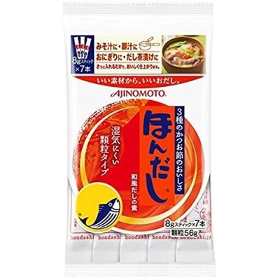 Afbeelding van Ajinomoto Japanse Bouillon Dashi Hondashi van Bonite Katsuo in poeder, 7 8G Sticks, totaal 56 g, gemaakt Japan
