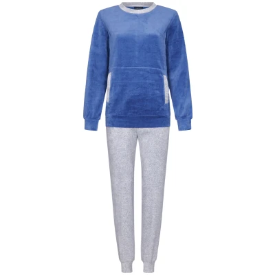Afbeelding van Blauwe velours pyjama Pastunette Blauw Maat 38