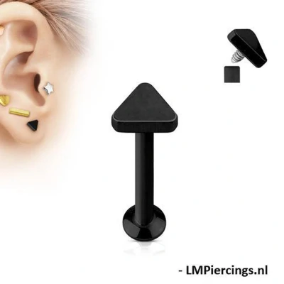 Afbeelding van Piercing triangle zwart 6 mm