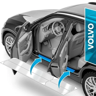 Afbeelding van Auto Instaplijstbescherming voor Volvo XC60 2 (II) 246 I 2017 2023 Beschermfolie, autodeur, accessoires, sierlijsten, lakbeschermingsfolie, transparant