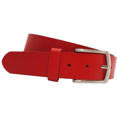 Afbeelding van Fana Belts Leren Riem Rood Jeansriem Taillemaat 95 Rode