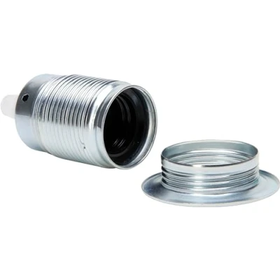 Afbeelding van Kopp lamphouder E27 metaal met trekontlasting en ring chroom (212620014)