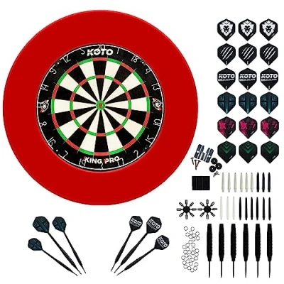 Afbeelding van KOTO King Pro + Surround Rood Accessory Kit Steeltip Red 90 stuks, 2 Sets darts van 23 gram, 6 flights, shafts, Punthouders, Shaftrings en Flight Beschermers