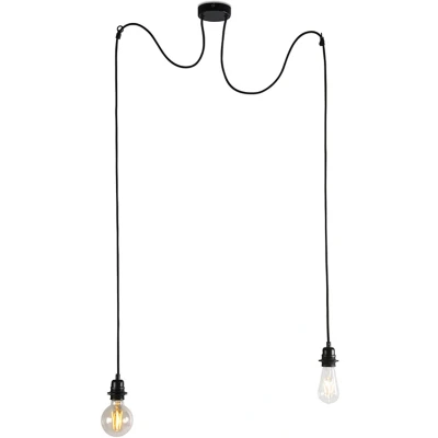 Afbeelding van QAZQA Hanglamp Cava 2 Zwart