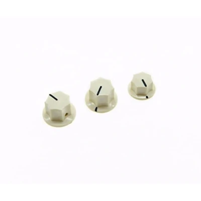 Afbeelding van messing invoegen USA Spec 1/4 Jazz J Bass knoppen Aged White