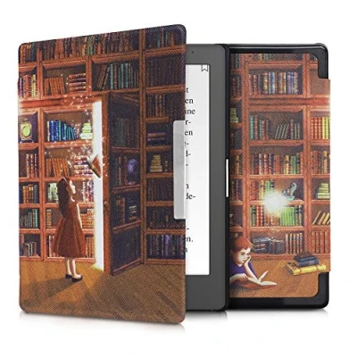 Afbeelding van kwmobile e reader hoesje compatibel met Kobo Aura Edition 1 Magneetsluiting Ereader case Magische Bibliotheek in meerkleurig