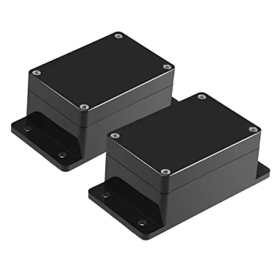 Afbeelding van Therlan aansluitdoos, zwart, waterdicht, 2 stuks, elektronische behuizing, kunststof, IP65, ABS verdelerdoos, verdeeldoos, buiten, waterdicht (100 x 68