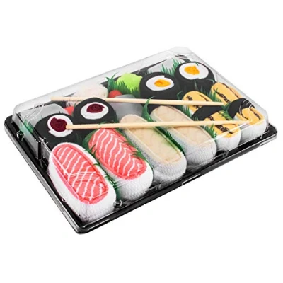 Afbeelding van Rainbow Socks Man Vrouw Sushi Box Tamago Butterfish Zalm 2x Maki 5 Paar Maat EU 41 46