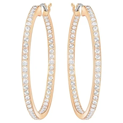 Afbeelding van Swarovski Sommerset Oorringen, Wit, Roségoud geplateerd