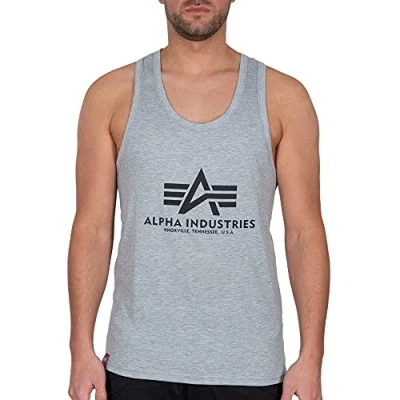 Afbeelding van Alpha Industries Basic TANK Top, Heren, Maat: Medium, Grey heather