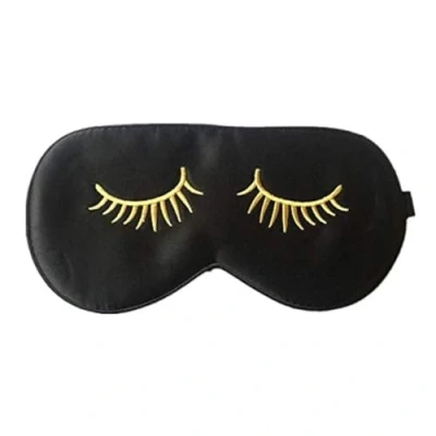 Afbeelding van townssilk Zijden slaapmasker met verstelbare riem, comfortabel en super zacht oogmasker ultieme slaaphulp zwart patroon5