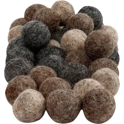 Afbeelding van Creativ Company CC Wol Kralen 20 mm Naturel 64 stuks